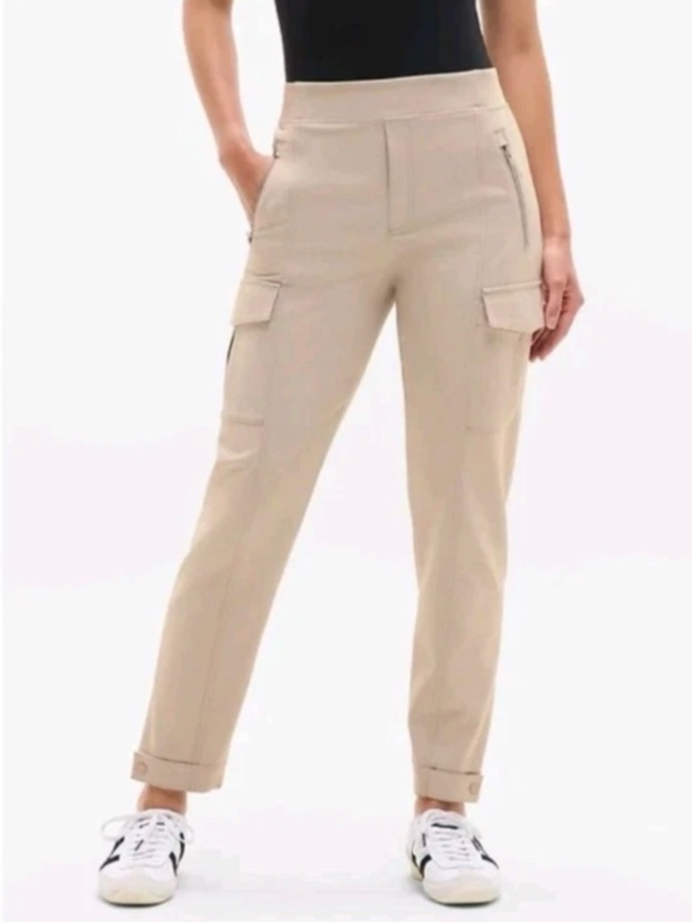 Athleta Sz 4 Khaki Tan Endeless High Rise Athleisure Cargo Pants Activewear